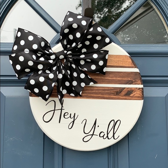 Hand Crafted Other - “Hey Y’all” Wood Door Sign